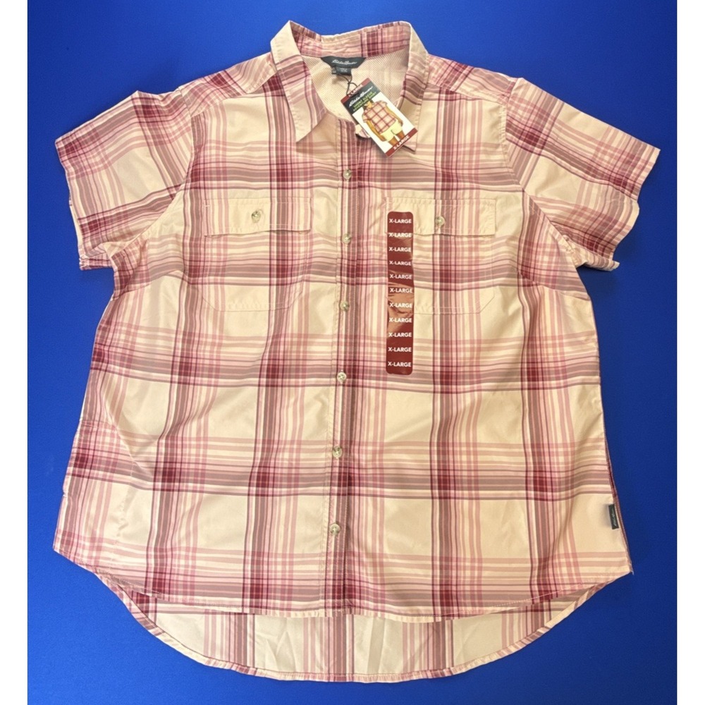 Eddie Bauer Women's Peach color XL Short Sleeve Moisture Wicking Adventure